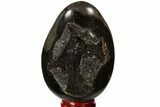 Septarian Dragon Egg Geode - Black Crystals #118748-1